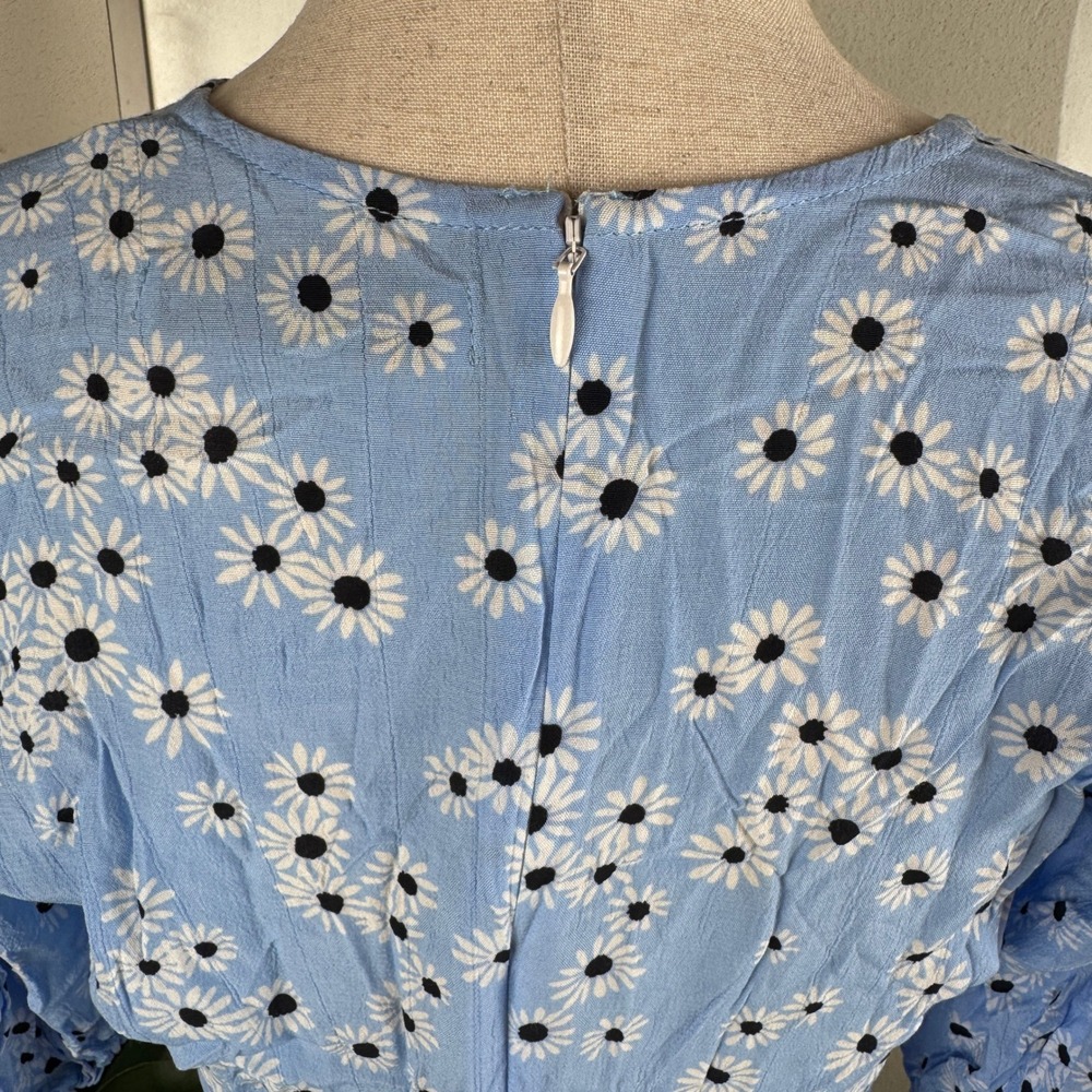 Faithfull The Brand Romantic Cottage Prairie Mini Dress Small Floral Puff Sleeve - Picture 7 of 9